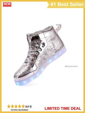 Glitter LED Light Up High Top Sneakers USB Rechargeable Flashing Dance Party